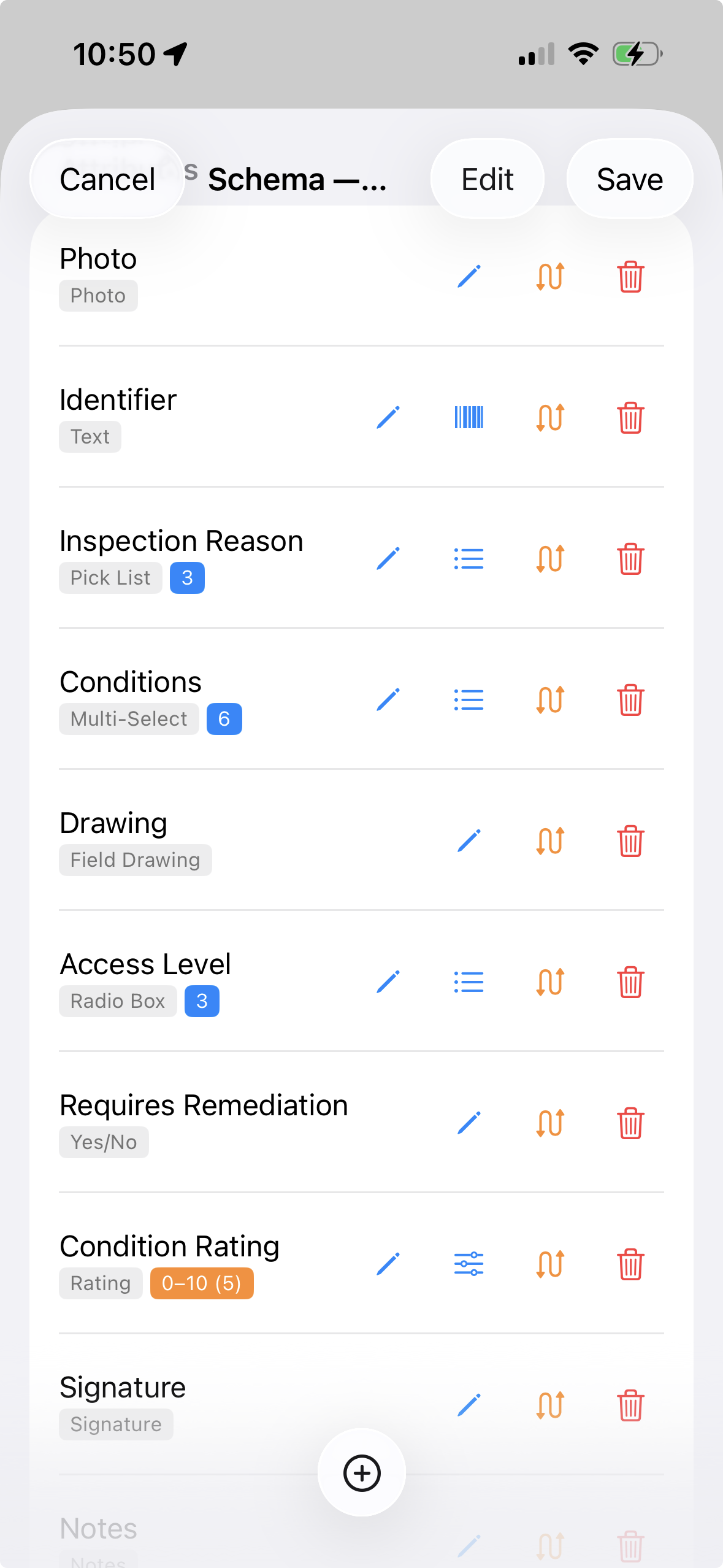Custom attribute form screenshot